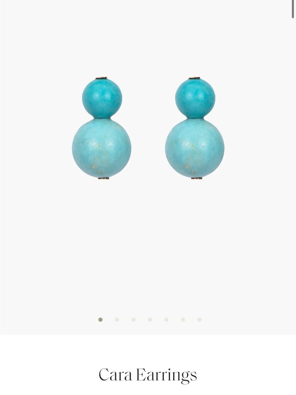 Jennifer Behr Cara Turquoise Double Bead Drop Earrings